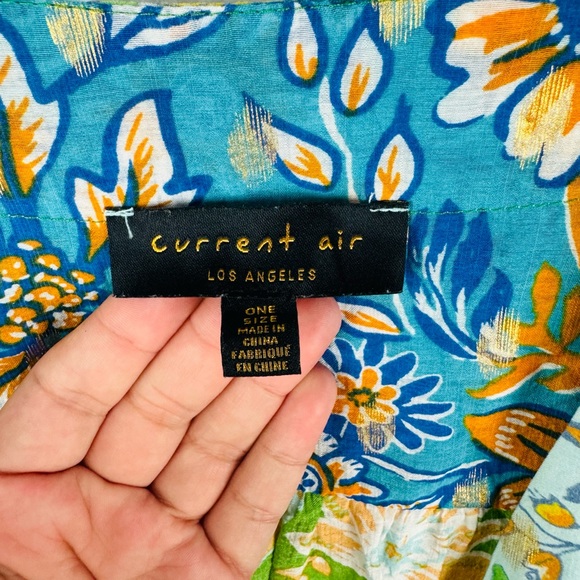 Anthropologie Current Air Floral Kimono Metallic Stamped Duster Cover Up - Picture 10 of 11